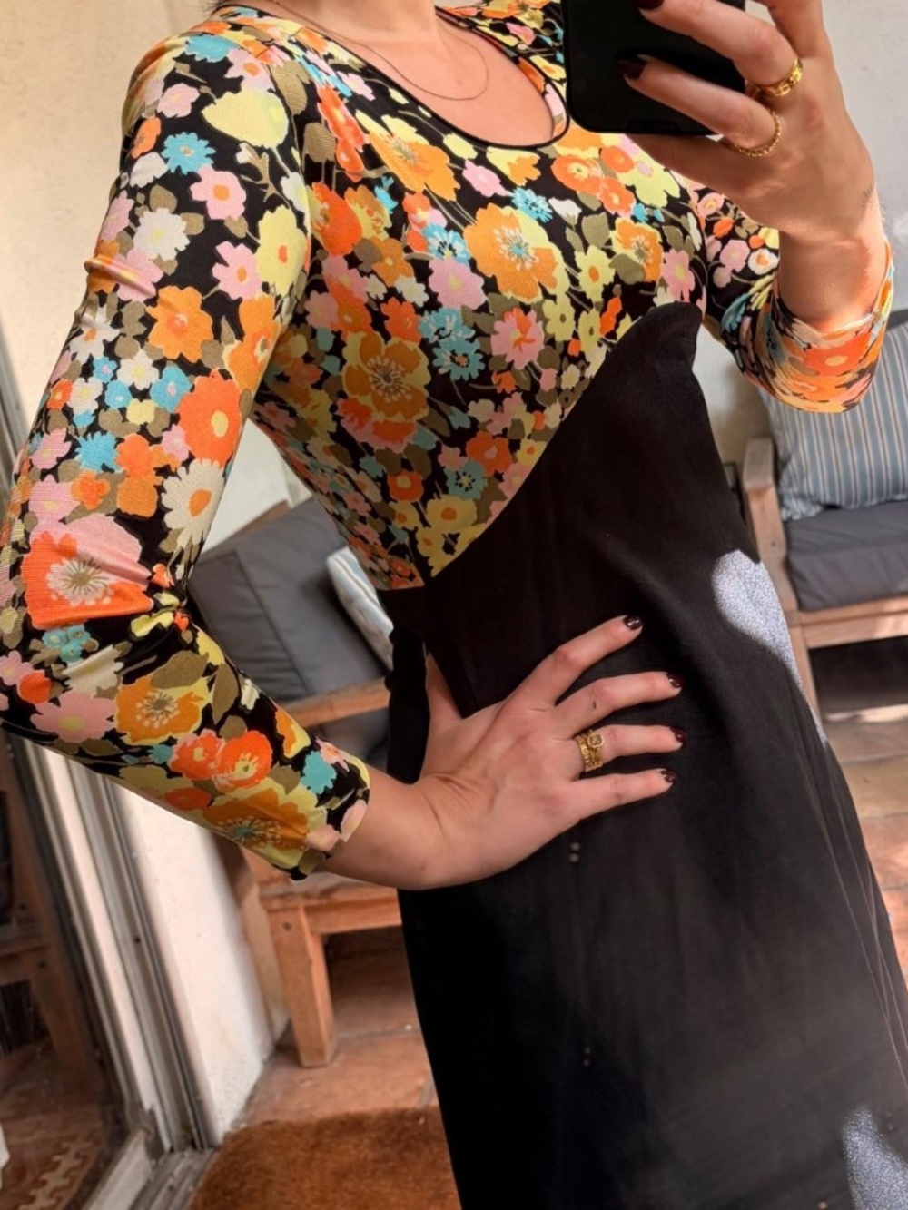 Flawless 1960s Hippie Floral Maxi Dress